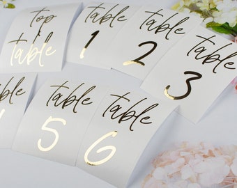 Sticker numéros de table, décalcomanies en vinyle pour réception de mariage élégantes, à utiliser sur une plaque de table en acrylique, bouteilles, bougies, vases, tailles 6 x 4 / 7 x 5