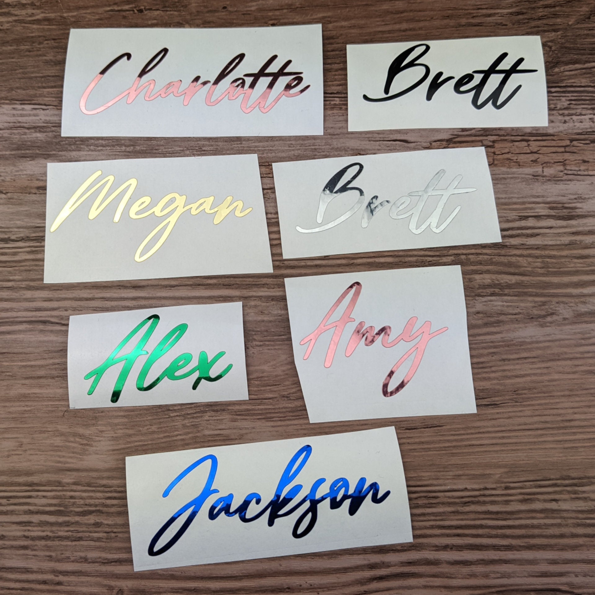 Signature Name Sticker Personalized Name Stickers, Handwritten Script Vinyl Decals - Etsy UK