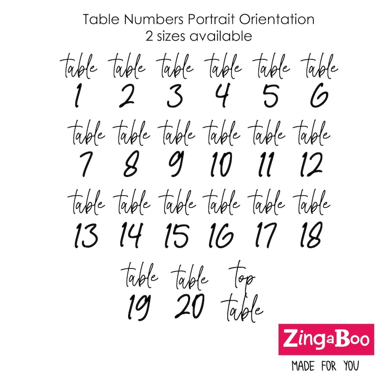 Table Number Sticker, Elegant Wedding Reception Vinyl Decal Numbers, use on Acrylic Table Sign, Bottles, Candles, Vases, Sizes 6 x 4 / 7 x 5 image 5