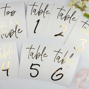 Table Number Sticker, Elegant Wedding Reception Vinyl Decal Numbers, use on Acrylic Table Sign, Bottles, Candles, Vases, Sizes 6 x 4 / 7 x 5 image 6