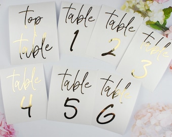 Custom Set Of Wedding Table Number Stickers, Vinyl Decals for 6x4 or 7x5 Frames, Acrylic & DIY Table Decor