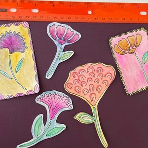 Mixed Flower Stencil Set for Journaling, Collage, and Baking