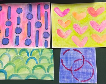 Small Pattern Stencil Set Junk Journal stencil set mixed media stencils cookie stencil collage stencil card making stencils
