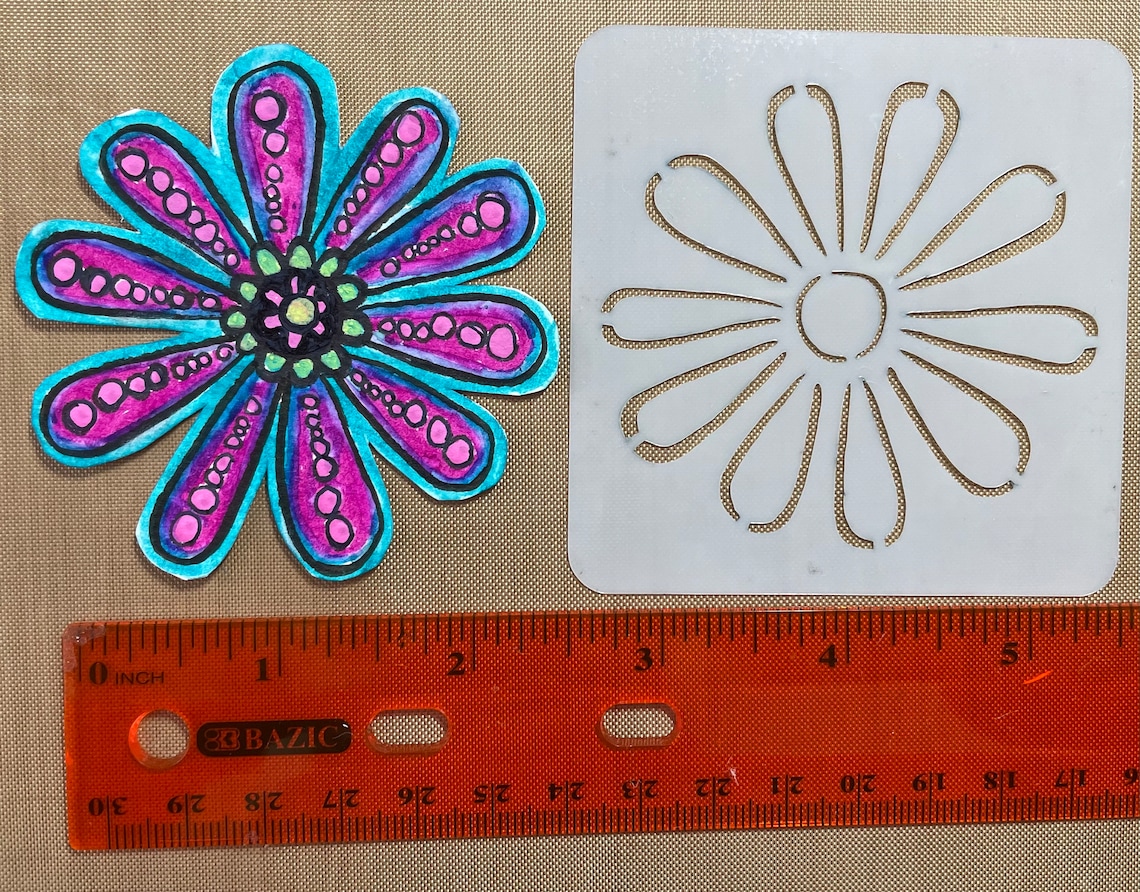 Flower Stencil Set 3 Fodder Stencil Set Flower Stencils Collage