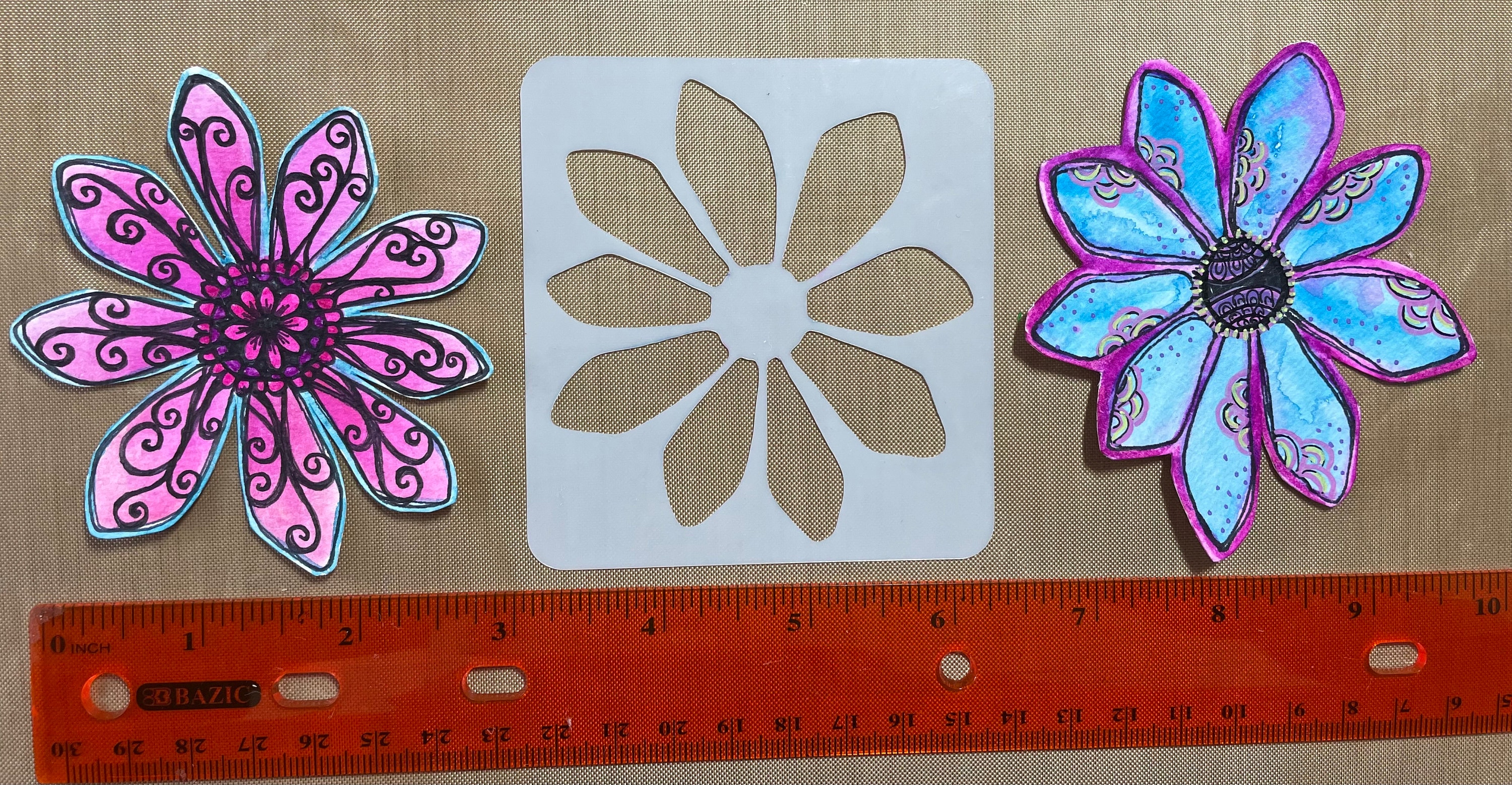 Flower Stencil Set 3 Fodder Stencil Set Flower Stencils Collage