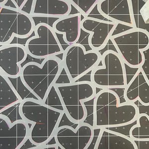 Stencil cuori connessi Stencil cuore Stencil sfondo Stencil diario spazzatura Stencil carta dipinta Piastra in gel Pressa in gel