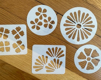 Flower Stencil Set #2  Cookie Stencils  Cake Stencils  Cardmaking  Flower Baking Stencil  Scrapbooking Stencil  Decorative Stencil