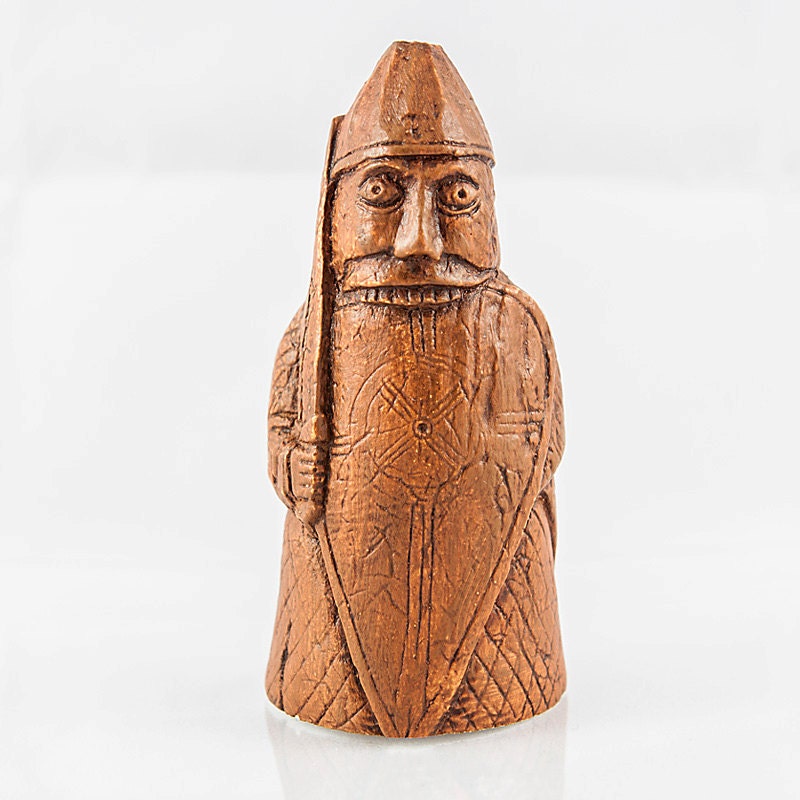 Replica Lewis Chessmen Piece - Berserker - 8 Cm Historic Chess Figure - View #4