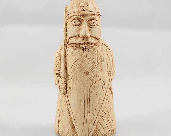 Replica Lewis Chessmen Piece - Berserker - 8 Cm Historic Chess Figure - View #6