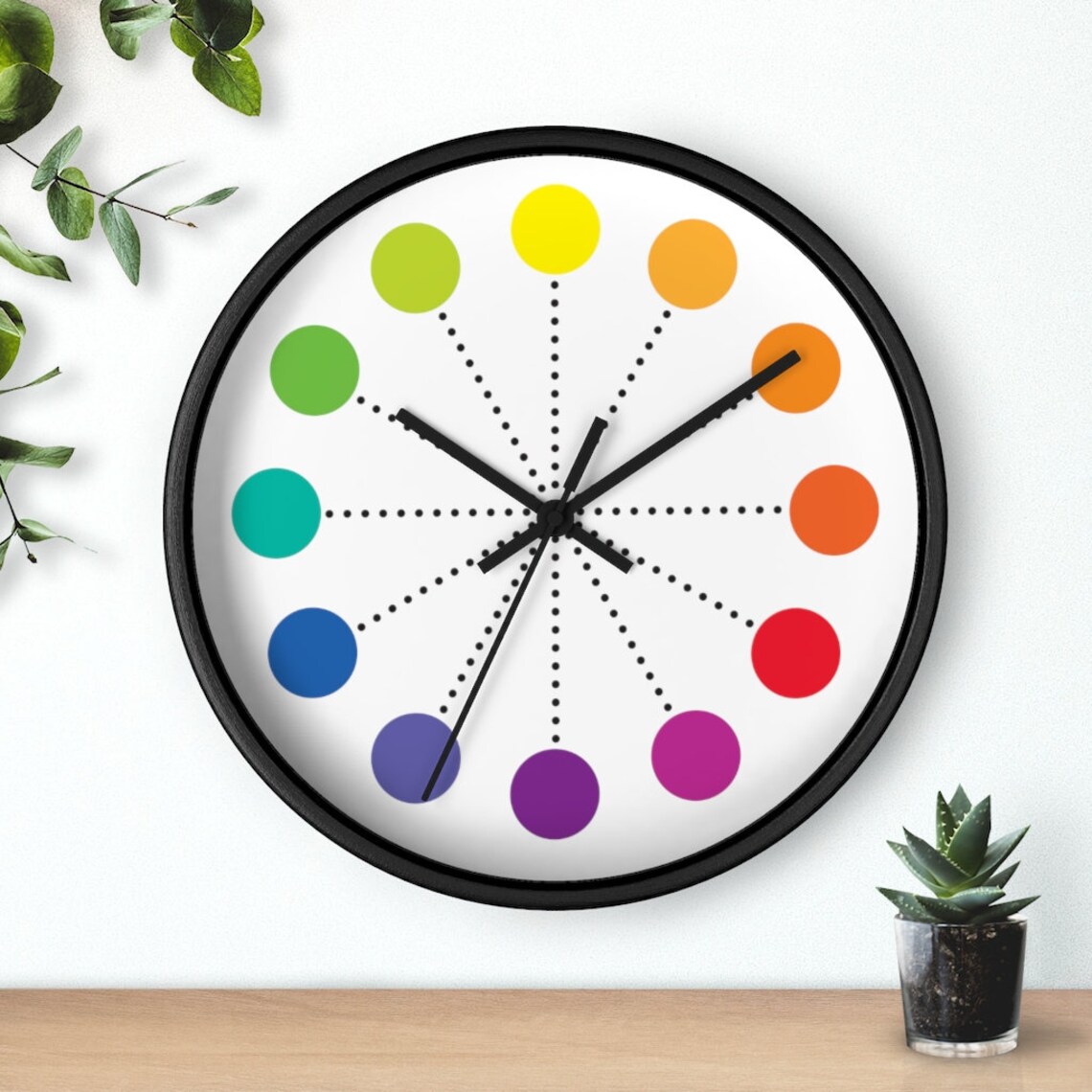 Artist Clock Color Wheel Wall Clock Rainbow Clock Etsy