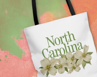 North Carolina Tote Bag | North Carolina State Gifts | Flowering Dogwood Gifts | North Carolina State Pride Tote Bag