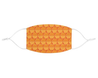 Orange Geometric Pattern Fabric Face Mask