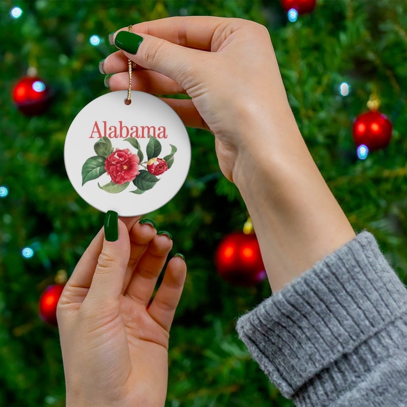 2023 Christmas Ornaments Alabama State Gifts Camellia Etsy
