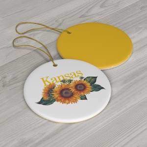 2023 Christmas Ornaments Kansas State Gifts Sunflower Gifts Kansas State Holiday Decorations image 1