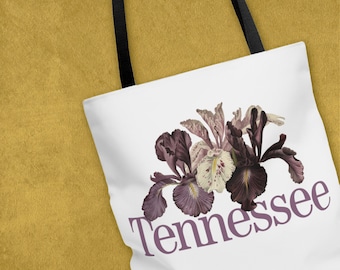 Tennessee Tote Bag | Tennessee State Gifts | Tennessee Irises Gifts | Tennessee State Pride Tote Bag