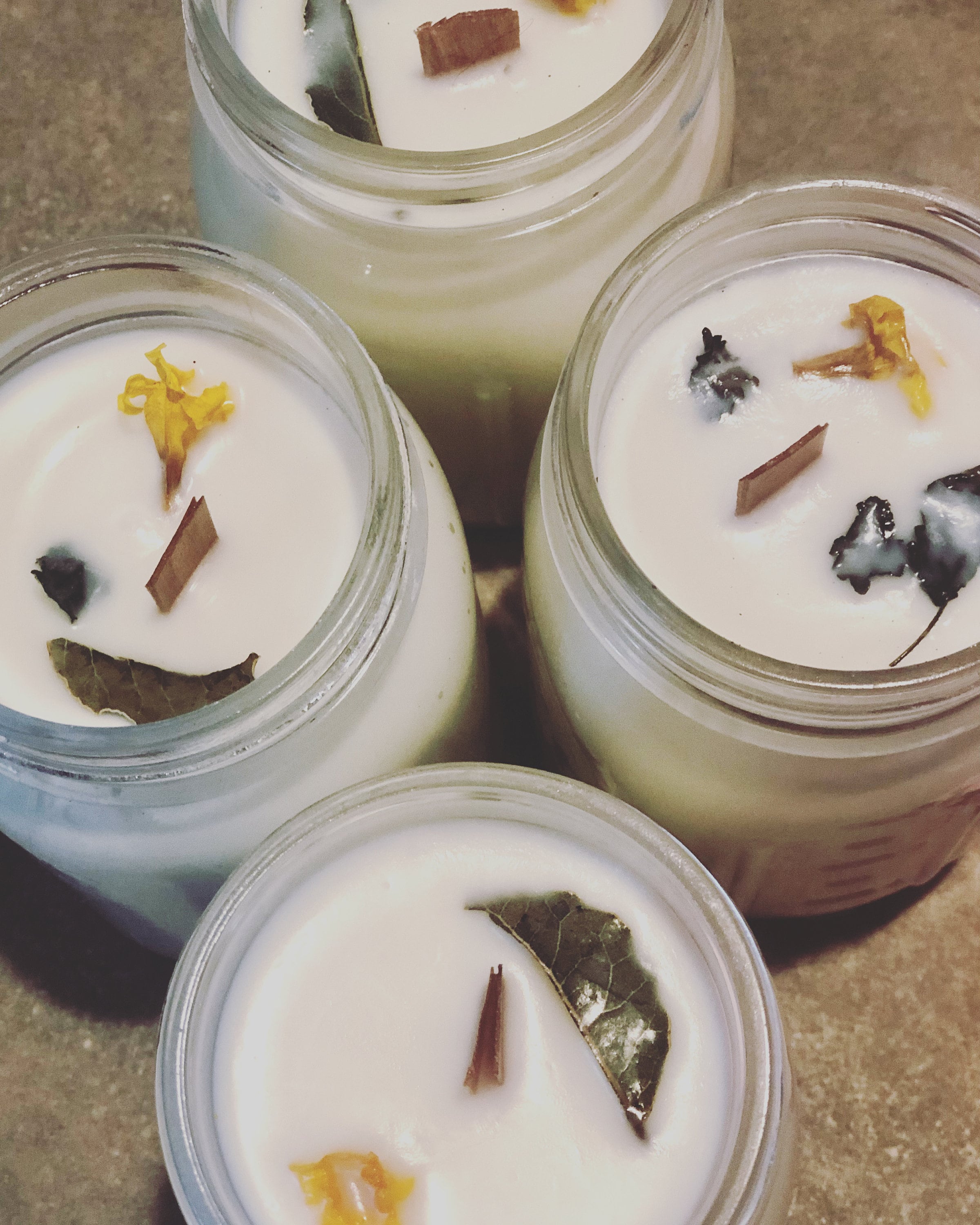 Garden Herb Candles Minimalist Organic Candle Fresh & Dried Etsy