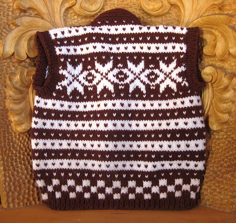 Handknit Children's Size Norwegian Fana Pattern Sweater Etsy