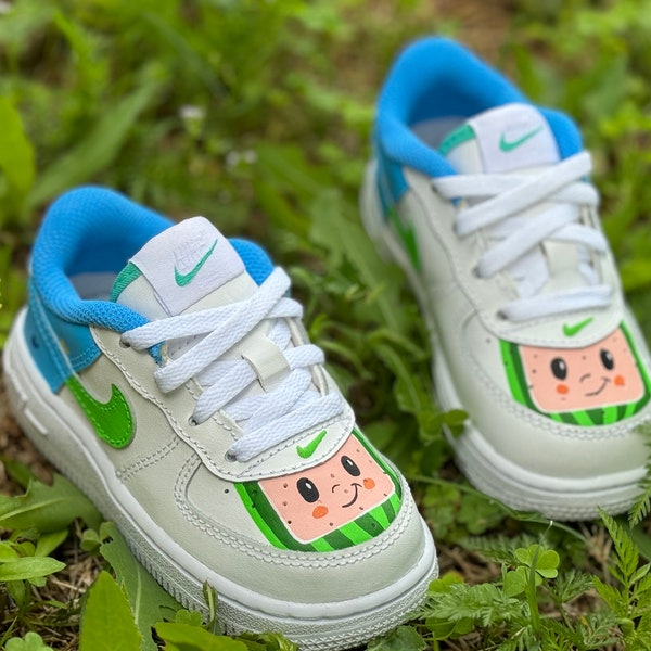 Coco melon boy Birthday Shoes Air Force Kids Baby Toddler Shoes | Choose Your Character Theme | Cocomelon and More