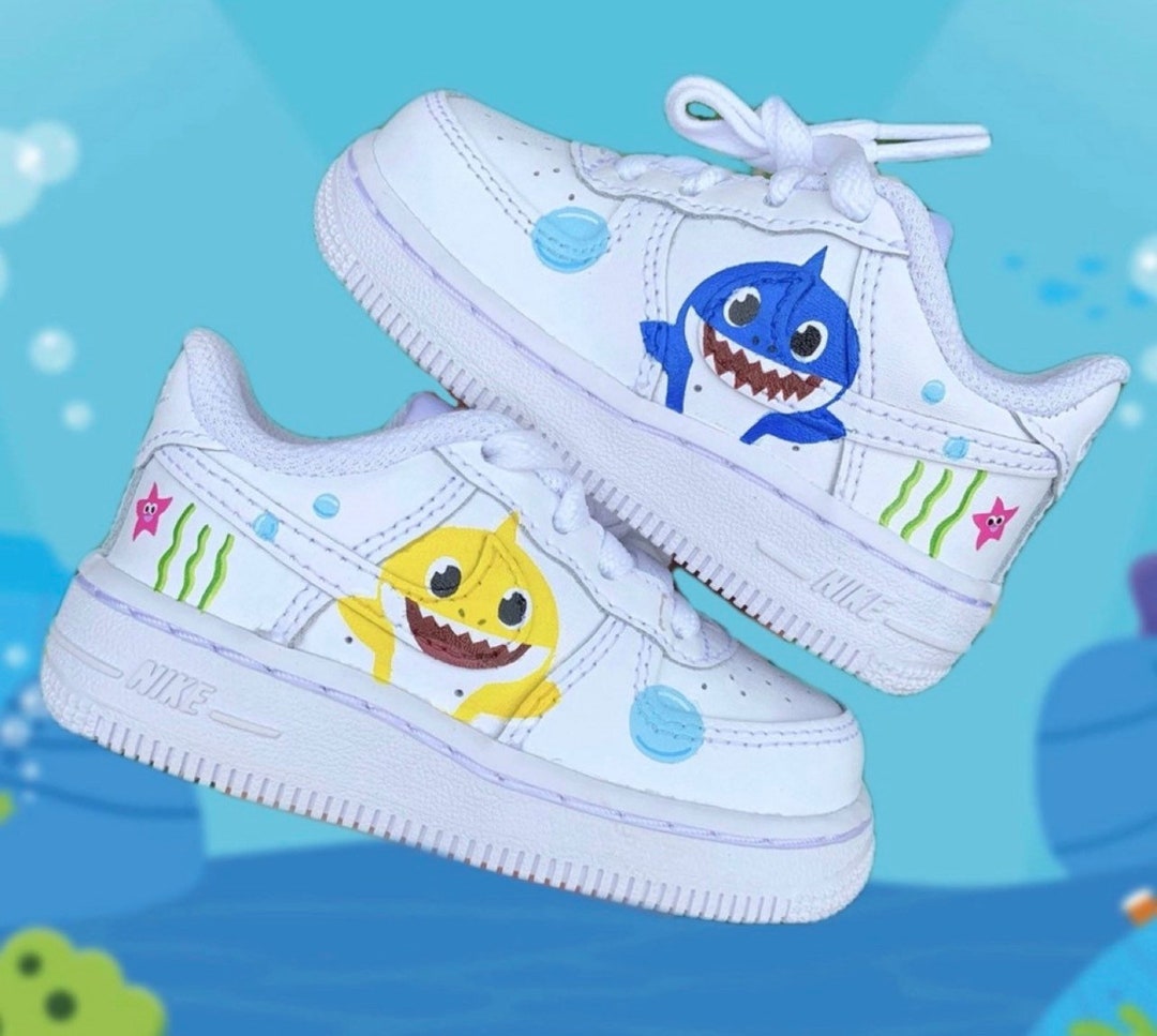 Baby Shark Air Force 1 Custom Shoes Baby/toddler Etsy