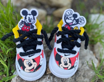 Mickey Mouse' Air Force 1 Lows / Zapatos para niños pequeños / Zapatos de cumpleaños / Regalo de cumpleaños / Zapatos de Mickey Mouse