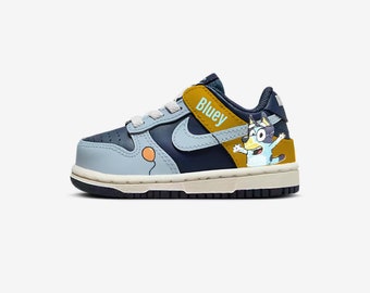 Custom Birthday Shoes Air Force Kids Baby Toddler Shoes | Choose Your Character Theme | Blue Dog Bingo and More