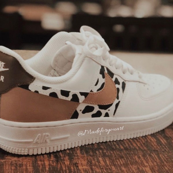 Cowprint Gift For Her Cow Print Shoes Cow Print Birthday Gift CowPrint Air Force 1 Shoes For Her Birthday Gift For Her Anniversary Gift