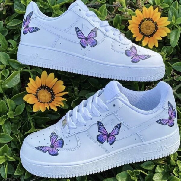 Purple Lilac Monarch Butterfly’ Air Force 1 Custom Shoes Men Women Kids All Sizes Available