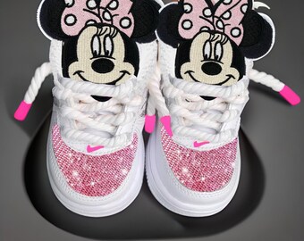 Zapatos de cumpleaños personalizados Air Force Kids Baby zapatos para niños pequeños / Elige el tema de tu personaje / Minnie Mouse y más