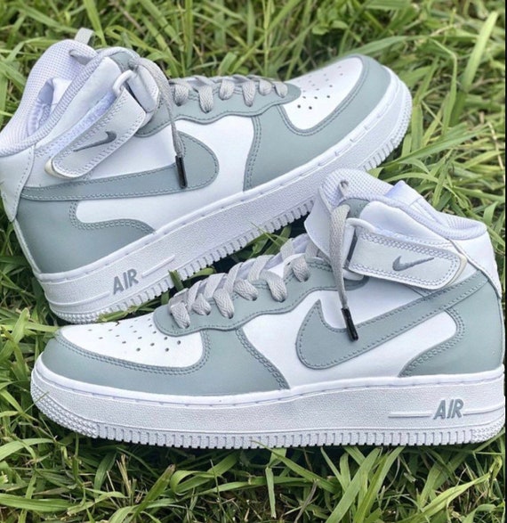 Custom Air Force 1 Mid Grey - Etsy