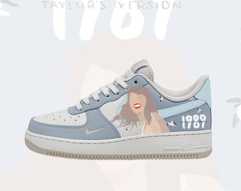 Taylor Swift Shoes Taylor’s Version Swifty Shoes Gift for Her Birthday Taylor Gift af1 for her Birthday Baby Blue af1 Sneakers 1989 Album