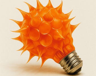 1 of a kind, Silicone Spiked Orange Filament led. New Ubo.