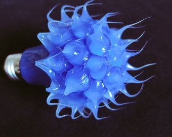 Exclusief voor Etsy! Blauw UBO ledlicht. Siliciumdruppels gloeilamp. Handgemaakt origineel ontwerp sinds 1998