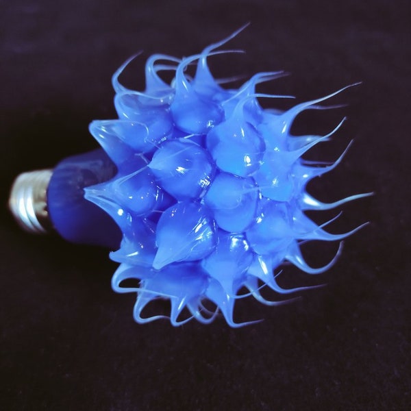 Etsy Exklusiv! Blaues UBO-LED-Licht. Silikon Tropfen Glühbirne. Handgemachtes Originaldesign seit 1998