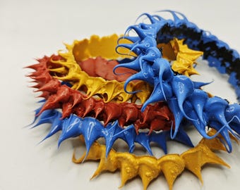 Trinary 3 silicone spikes bracelets. Design Yuval Dor.