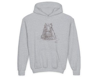 Capybara Youth Hoodie: Bathing Capybara Kids Sweatshirt