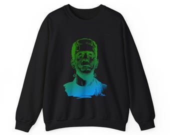 Frankenstein Graphic Sweatshirt, Halloween Crewneck, Horror Fashion