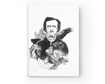 Edgar Allan Poe portrait Journal | Raven, Heart, Gothic Illustration