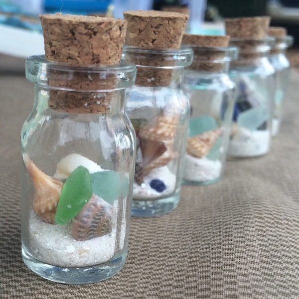 Beach in a Bottle Miniature Glass Vial, Florida Sand Texas Sea Shells Sea Glass, Beach Treasure gift idea for Beach Lover, Beach Trinket