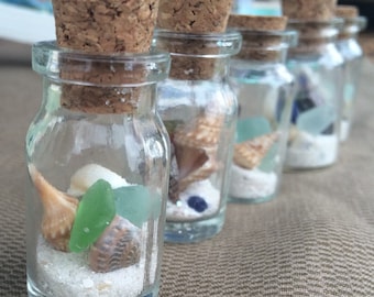 Beach in a Bottle Miniature Glass Vial, Florida Sand Texas Sea Shells Sea Glass, Beach Treasure gift idea for Beach Lover, Beach Trinket