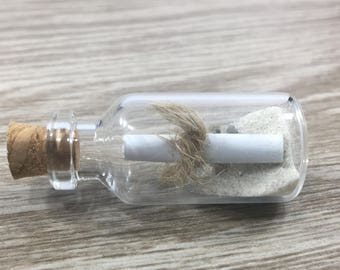 Personalized Message ina Bottle, Custom Beach filled Glass vial, Gulf of Mexico Beach Trinket
