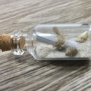 Message in a Bottle Your Quote In Beach filled Glass vial Hawaiian Inspired Beach Trinket, Ocean Glass Vial Bottle w Personal message
