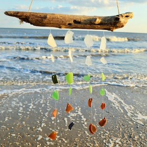 Sea Glass Windspiel ~ Strand Glas Suncatcher Outdoor Garten Geschenk, handgemachtes Glas Windspiel Geschenk für jedermann