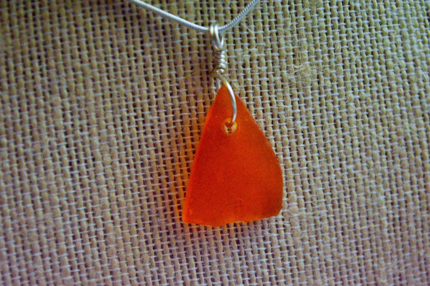 Orange sea glass necklace discount