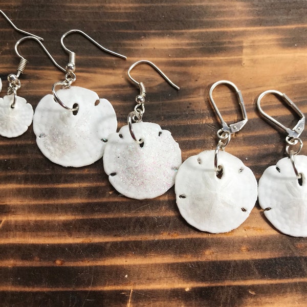 Unique and Fun Real Sand Dollar Earrings for Mermaids, Cos Play Jewelry for Beach Lovin Ladies