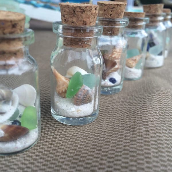 10 Beach in a Bottle Bulk Fun Gift for anyone Gifts under 10 Beach Trinket gifts for Beach Lovers Ocean Bottle for Party Favors Luau Decor