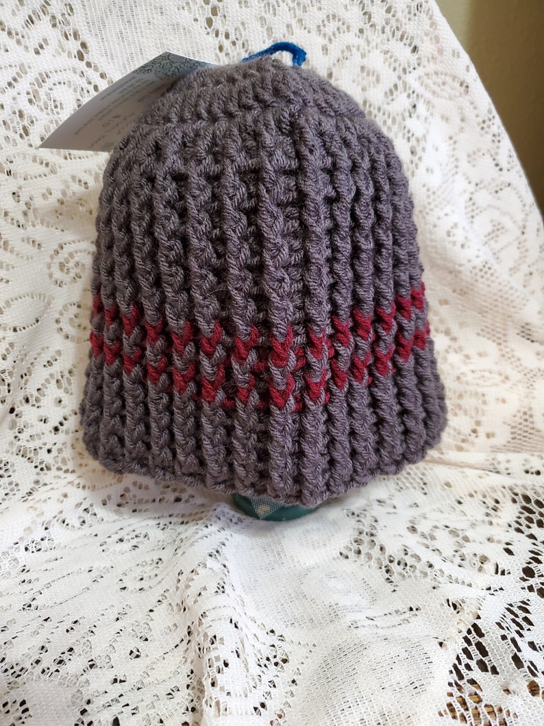 Messy bun beanie crocheted
