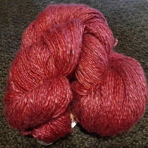 Hand Spun/Hand Painted Tussah Silk Yarn- 394 yards  Y1273 Lace Weight