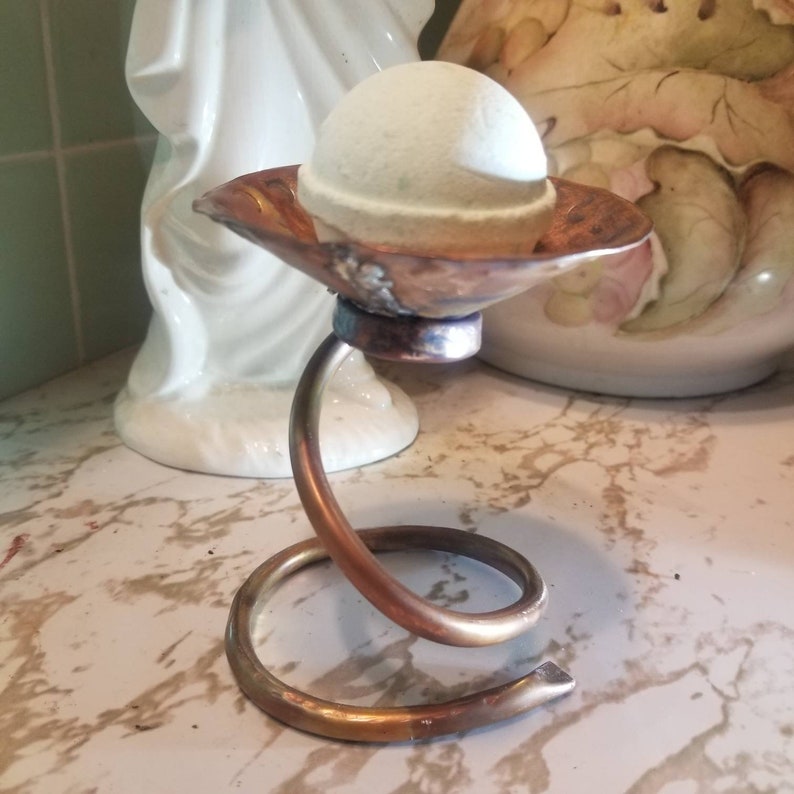 Handmade Copper Incense Holder: Crystal Charger & Candle Stand image 5