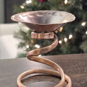Handmade Copper Incense Holder: Crystal Charger & Candle Stand image 3