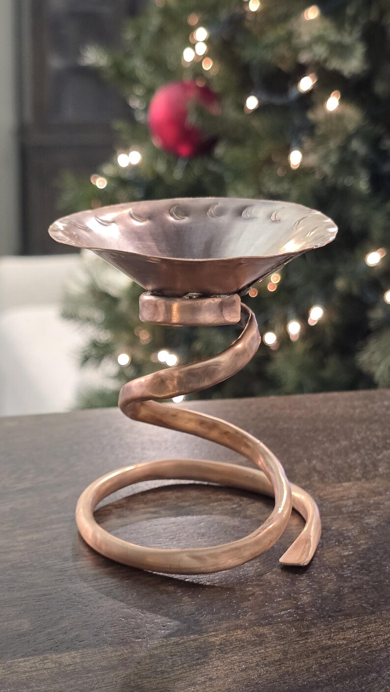 Handmade Copper Incense Holder: Crystal Charger & Candle Stand image 3